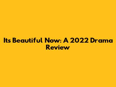 It's Beautiful Now: A 2022 Drama Review