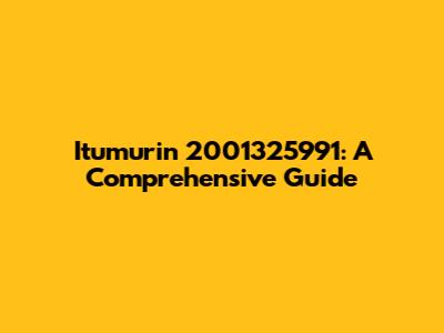 Itumurin 2001325991: A Comprehensive Guide