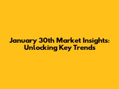 January 30th Market Insights: Unlocking Key Trends