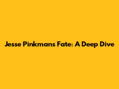 Jesse Pinkman's Fate: A Deep Dive