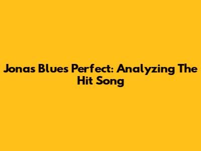 Jonas Blue's 'Perfect': Analyzing The Hit Song