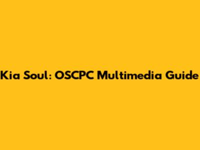 Kia Soul: OSCPC Multimedia Guide