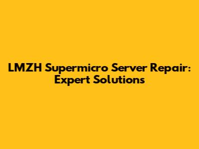 LMZH Supermicro Server Repair: Expert Solutions