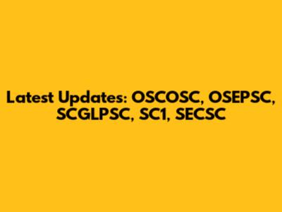 Latest Updates: OSCOSC, OSEPSC, SCGLPSC, SC1, SECSC