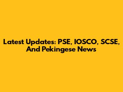 Latest Updates: PSE, IOSCO, SCSE, And Pekingese News