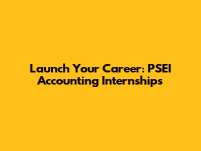 Launch Your Career: PSEI Accounting Internships