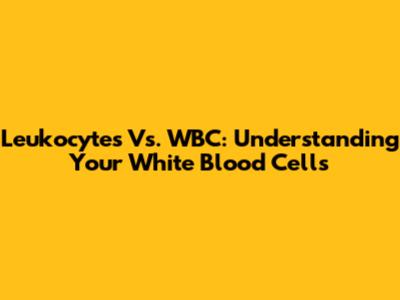 Leukocytes Vs. WBC: Understanding Your White Blood Cells