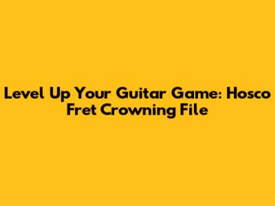 Level Up Your Guitar Game: Hosco Fret Crowning File