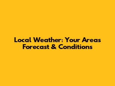 Local Weather: Your Area's Forecast & Conditions