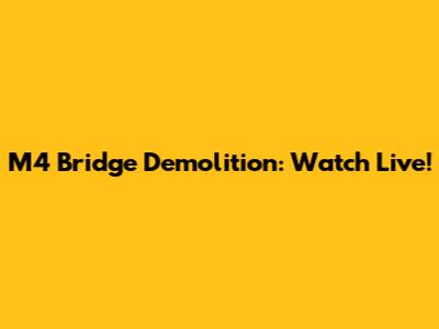 M4 Bridge Demolition: Watch Live!