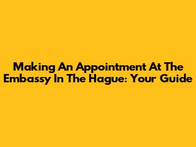 Making An Appointment At The Embassy In The Hague: Your Guide