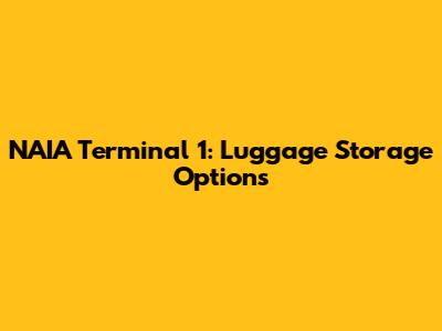NAIA Terminal 1: Luggage Storage Options