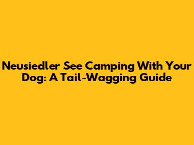 Neusiedler See Camping With Your Dog: A Tail-Wagging Guide