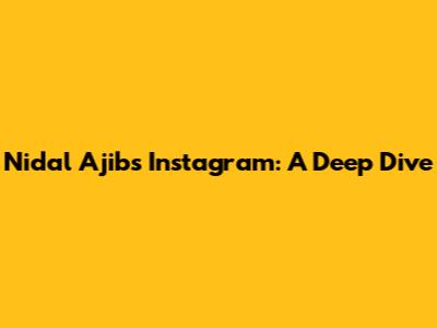 Nidal Ajib's Instagram: A Deep Dive
