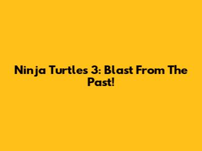 Ninja Turtles 3: Blast From The Past!