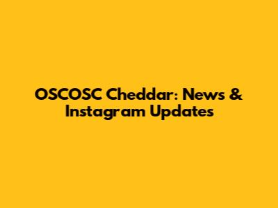 OSCOSC Cheddar: News & Instagram Updates