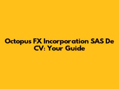 Octopus FX Incorporation SAS De CV: Your Guide
