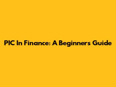 PIC In Finance: A Beginner's Guide