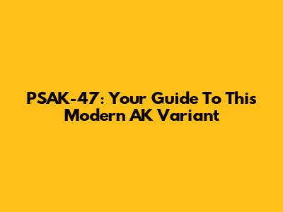 PSAK-47: Your Guide To This Modern AK Variant