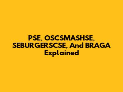 PSE, OSCSMASHSE, SEBURGERSCSE, And BRAGA Explained