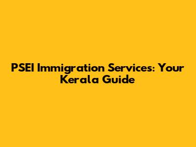 PSEI Immigration Services: Your Kerala Guide