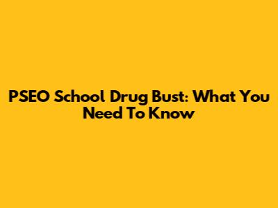 PSEO School Drug Bust: What You Need To Know