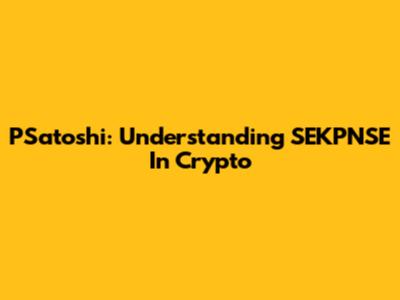 PSatoshi: Understanding SEKPNSE In Crypto