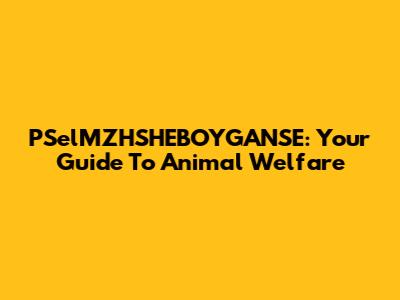 PSelMZHSHEBOYGANSE: Your Guide To Animal Welfare