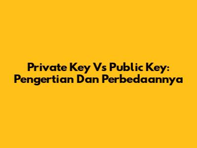 Private Key Vs Public Key: Pengertian Dan Perbedaannya