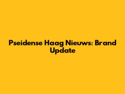 Pseidense Haag Nieuws: Brand Update
