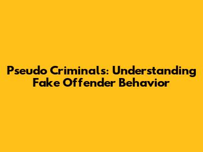 Pseudo Criminals: Understanding Fake Offender Behavior