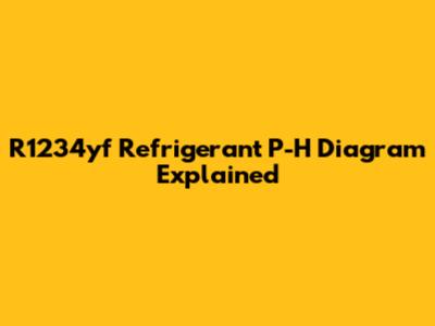 R1234yf Refrigerant P-H Diagram Explained