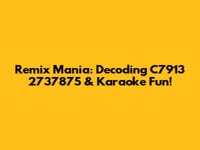 Remix Mania: Decoding C7913 2737875 & Karaoke Fun!