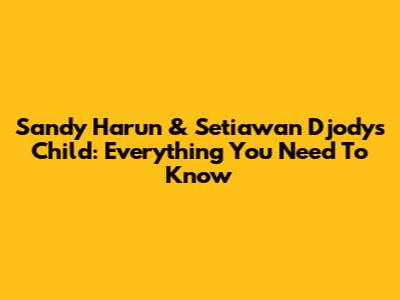 Sandy Harun & Setiawan Djody's Child: Everything You Need To Know