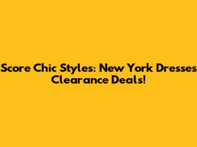 Score Chic Styles: New York Dresses Clearance Deals!