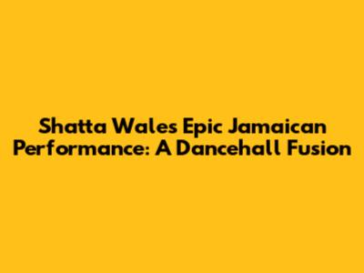 Shatta Wale's Epic Jamaican Performance: A Dancehall Fusion