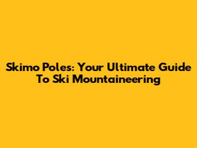 Skimo Poles: Your Ultimate Guide To Ski Mountaineering