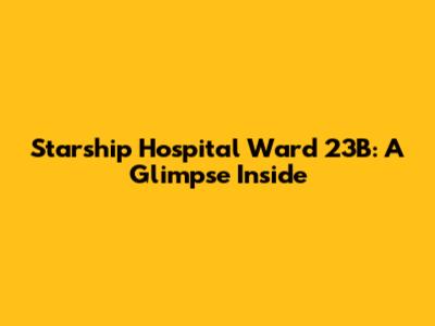 Starship Hospital Ward 23B: A Glimpse Inside