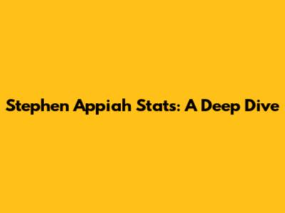 Stephen Appiah Stats: A Deep Dive