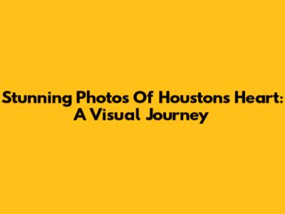 Stunning Photos Of Houston's Heart: A Visual Journey