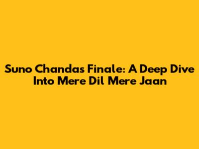 Suno Chanda's Finale: A Deep Dive Into Mere Dil Mere Jaan