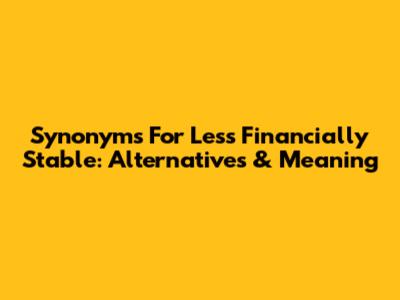 Synonyms For Less Financially Stable: Alternatives & Meaning