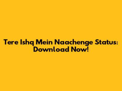 Tere Ishq Mein Naachenge Status: Download Now!