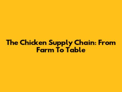 The Chicken Supply Chain: From Farm To Table