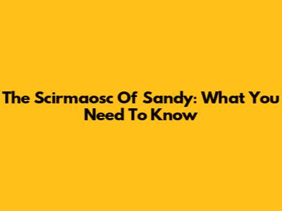 The Scirmaosc Of Sandy: What You Need To Know