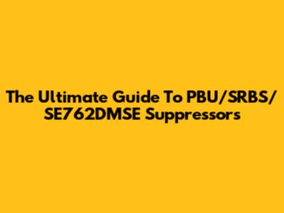The Ultimate Guide To PBU/SRBS/SE762DMSE Suppressors