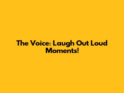 The Voice: Laugh Out Loud Moments!