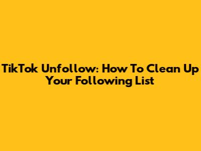 TikTok Unfollow: How To Clean Up Your Following List