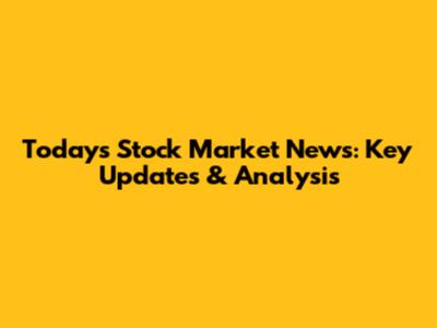 Today's Stock Market News: Key Updates & Analysis