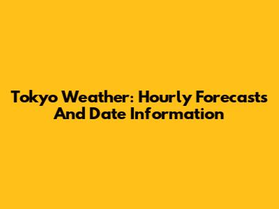 Tokyo Weather: Hourly Forecasts And Date Information